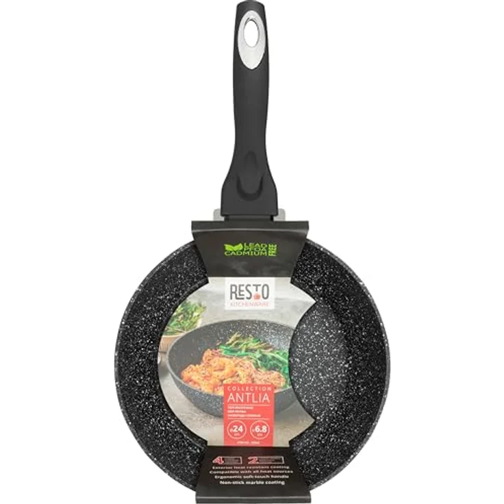 RESTO Kitchenware Bratpfanne Antlia, tiefe Pfanne mit ergonomischem Soft-Touch-Griff, Aluminium (1-tlg), Marmor-Antihaftbeschichtung, 4-lagig, für alle Herdarten geeignet – Bild 5