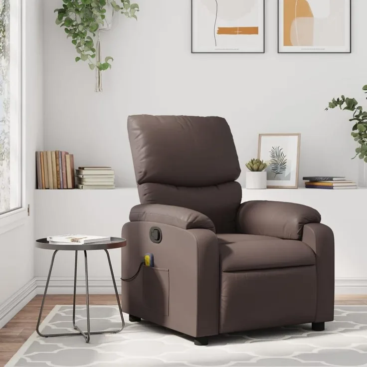 vidaXL Massagesessel Braun Kunstleder 373443