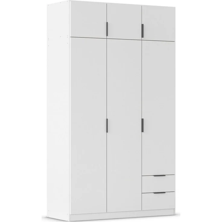 Rauch Möbel Lagoa, Kleiderschrank, Garderobe für Schlafzimmer, Kinderzimmer, Jugendzimmer 6-türig, 2 Schubladen, mit Zubehör Premium, Farbe Weiß, Breite 136 – Bild 1