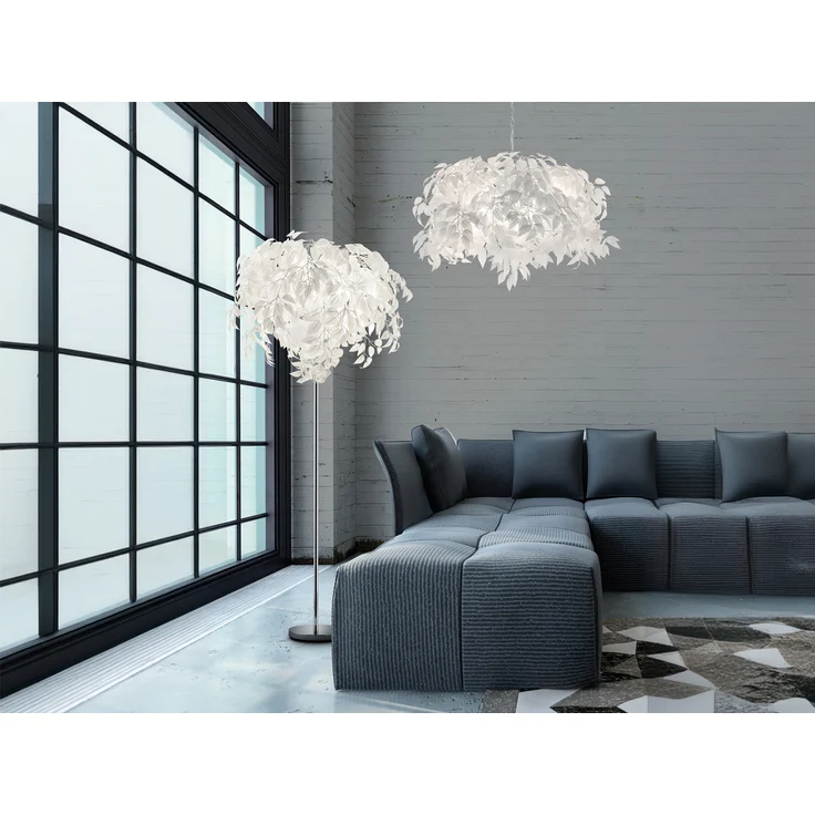 Reality Leuchten 'Leavy' Stehlampe, ohne Leuchtmittel inkl. Fußschalter, Metall / Kunststoff weiß, Höhe: 180 cm – Bild 8