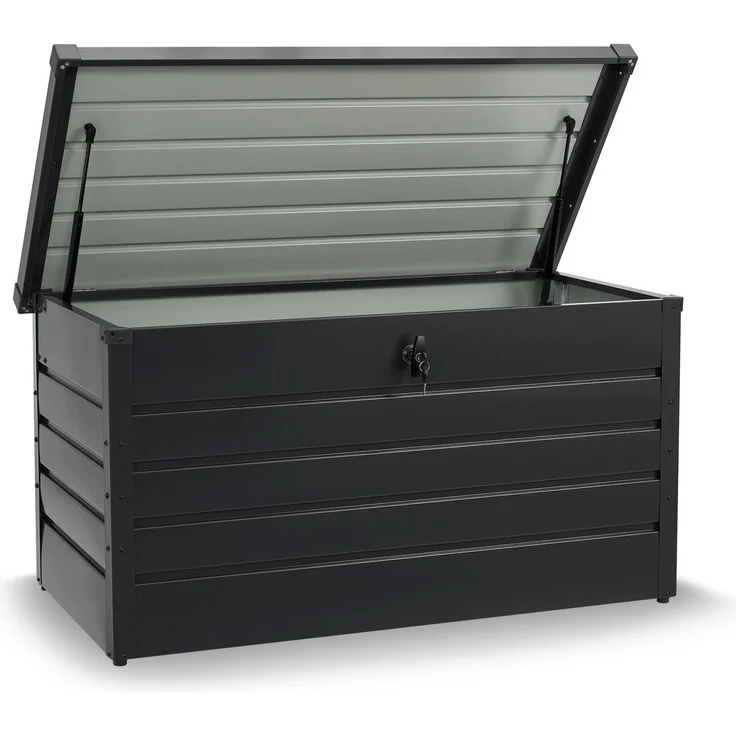 Juskys Metall Aufbewahrungsbox Limani 380 Liter - Outdoor Box - wasserdicht, abschließbar - Gartenbox, Auflagenbox, Kissenbox für Garten Anthrazit – Bild 1
