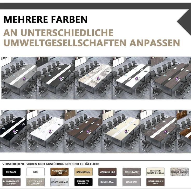 Konferenztisch Kabelmanagement Kabeldurchführung Meeting D 460*80*74cm – Bild 4