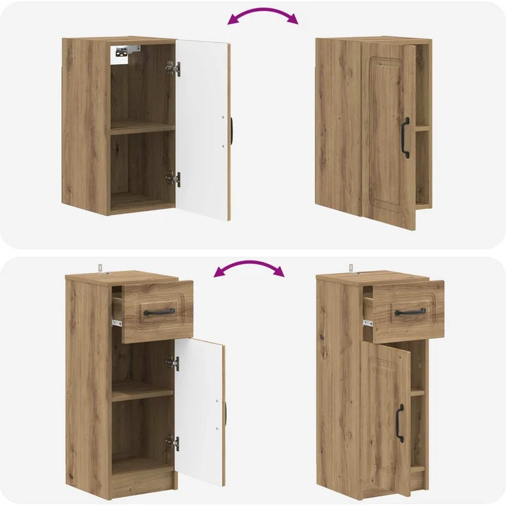 vidaXL 3-teiliges Badezimmer-Schranksystem UTRECHT Artisan-Eiche 3417818 – Bild 8