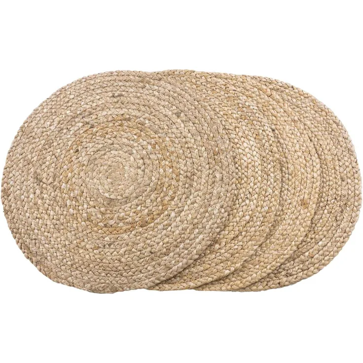 House Nordic Tischset aus geflochtener Jute, natur, ø38 cm, 4er-Set