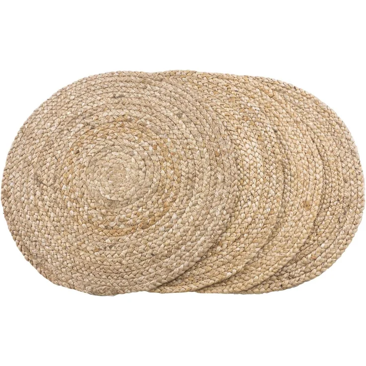 House Nordic Tischset aus geflochtener Jute, natur, ø38 cm, 4er-Set – Bild 1