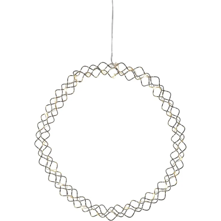 LED-Kranz "Hoop", Chrom, 30cm Ø, 30 warmweiße LED