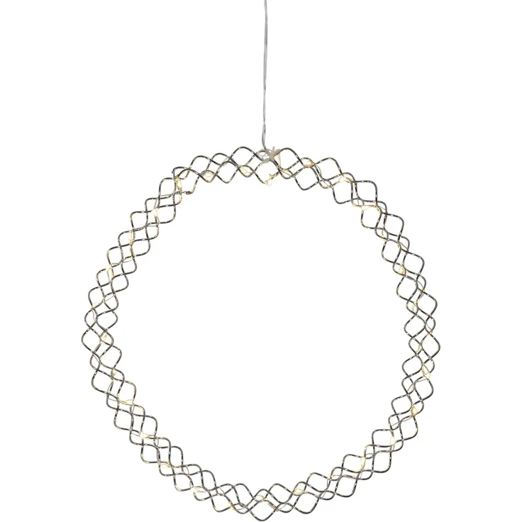 LED-Kranz "Hoop", Chrom, 30cm Ø, 30 warmweiße LED – Bild 1