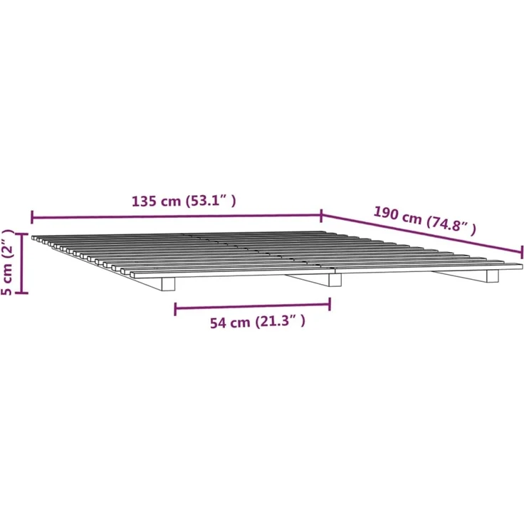 vidaXL Massivholzbett 135x190 cm Kiefer 824608 – Bild 7