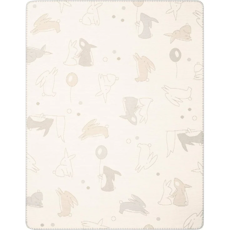 Babydecke Babydecke Littel Rabbits, Biederlack, Babydecke Littel Rabbits mit verspielten Hasen – Bild 5