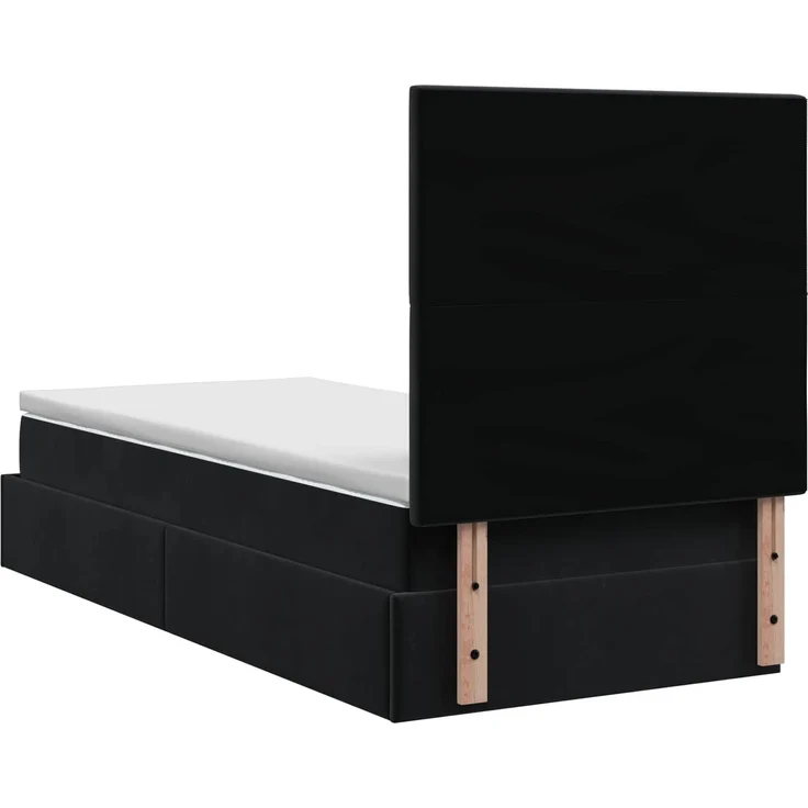 vidaXL Ottoman Bett mit Matratze mit Kopfteil Schwarz 90 x 190 cm Samt 3457763 – Bild 10