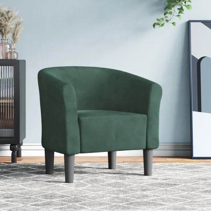 vidaXL Clubsessel Dunkelgrün Samt 356444