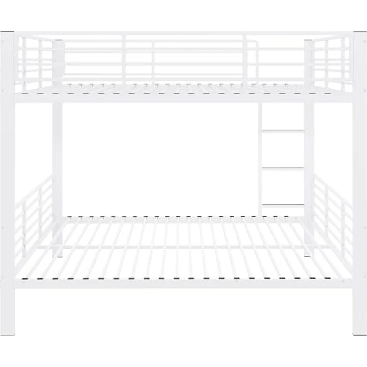 FAVSH Etagenbett 140x200 cm aus Metall, Hochbett mit Rausfallschutz und Leiter, Geräuscharmes Doppelbett, rutschfest, für Jugendliche und Erwachsene, WG & Ferienwohnung, Weiß A – Bild 4