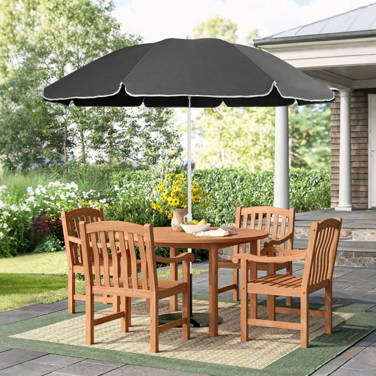 Sekey 180cm GRS-zertifizierter Sonnenschirm für Garten & Terrasse | Höhenverstellbar & Neigbar mit UPF50+ | Wasserdichtes Recycling-Polyester | Windstabil mit 8 Streben – Bild 3