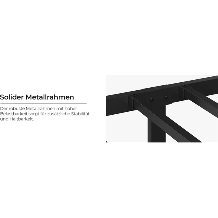 Yaheetech Metallbett mit Lattenrost, Wolkenmuster, Schwarz, 140x200 cm – Bild 4