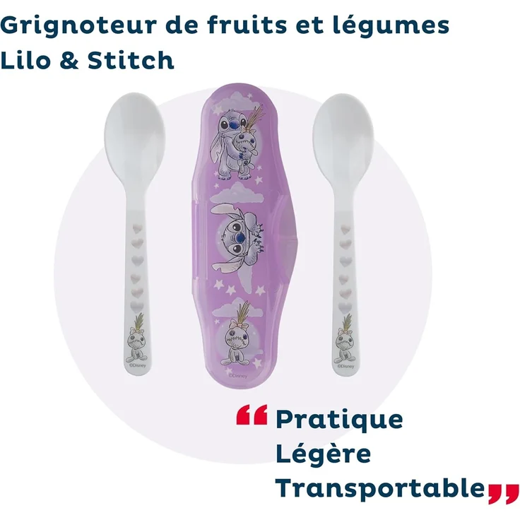 Disney Stitch Kinderlöffel Set 2-teilig – Reisebesteck mit Etui für Kleinkinder – Bild 2
