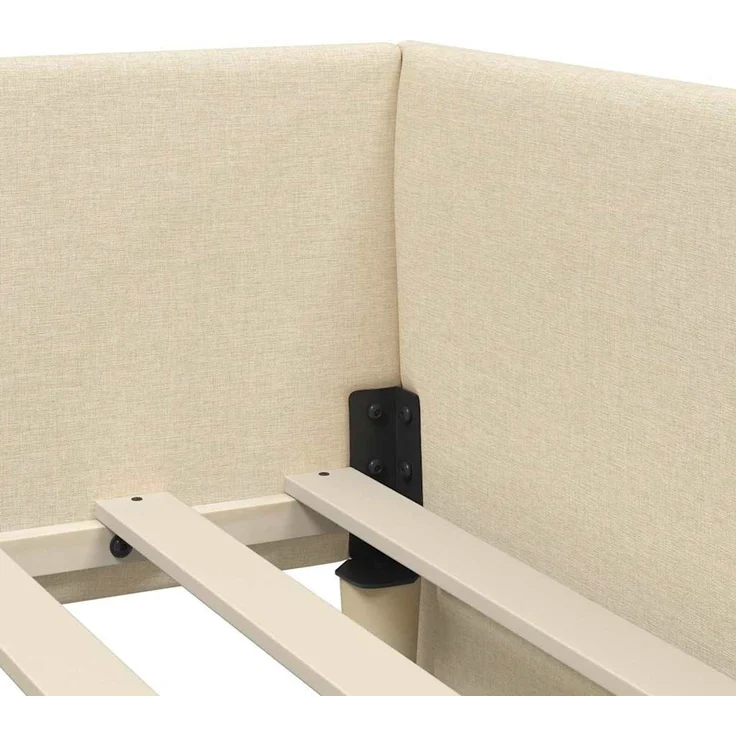 vidaXL Eckbettgestell mit Matratze 2 stk. Creme 90 x 200 cm Stoff 3393603 – Bild 10