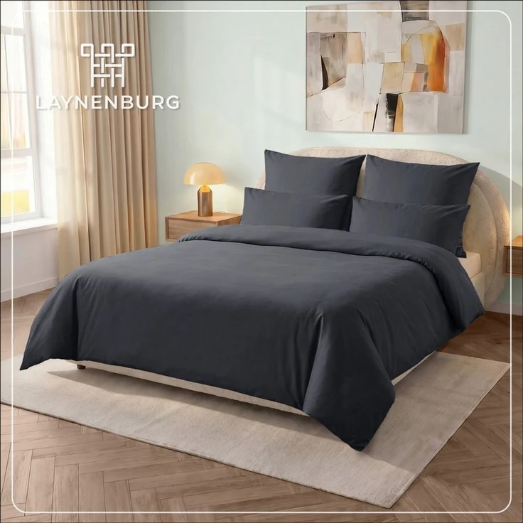 Laynenburg Bettwäsche SuperSoft aus 100% Baumwolle in 135x200 oder 155x220 cm, Kuschel-Bettwäsche mit Reißverschluss, feiner als Flanell, Fein-Biber – Bild 2