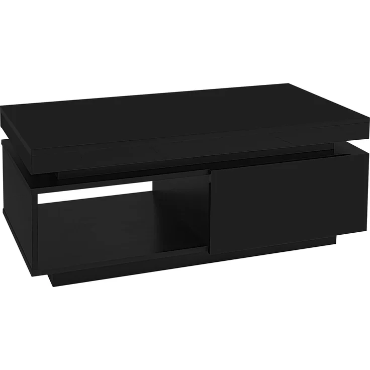ZUBALIYA Wohnzimmerset 181x38x38 cm, mit LED-Beleuchtung, Hochglanz, aus Spanplatte, Schwarz – Bild 19