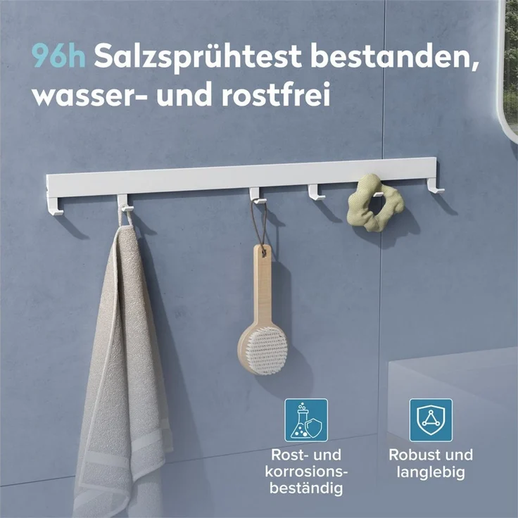 doporro Garderobenleiste Garderobenhaken mit verschiebbaren Kleiderhaken aus Aluminium Stalo10 (8 St), Pulverbeschichtet, aus hochwertige Alu – Bild 4