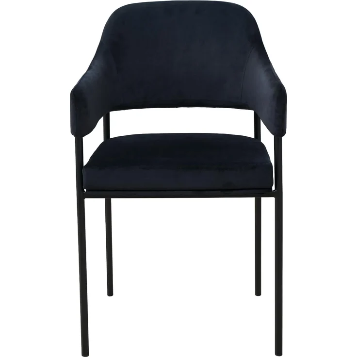 SVITA Esszimmerstuhl SCARLETT (2er Set), Armlehnstuhl, Polsterstuhl, Metallbeine, Samt, Schwarz – Bild 5