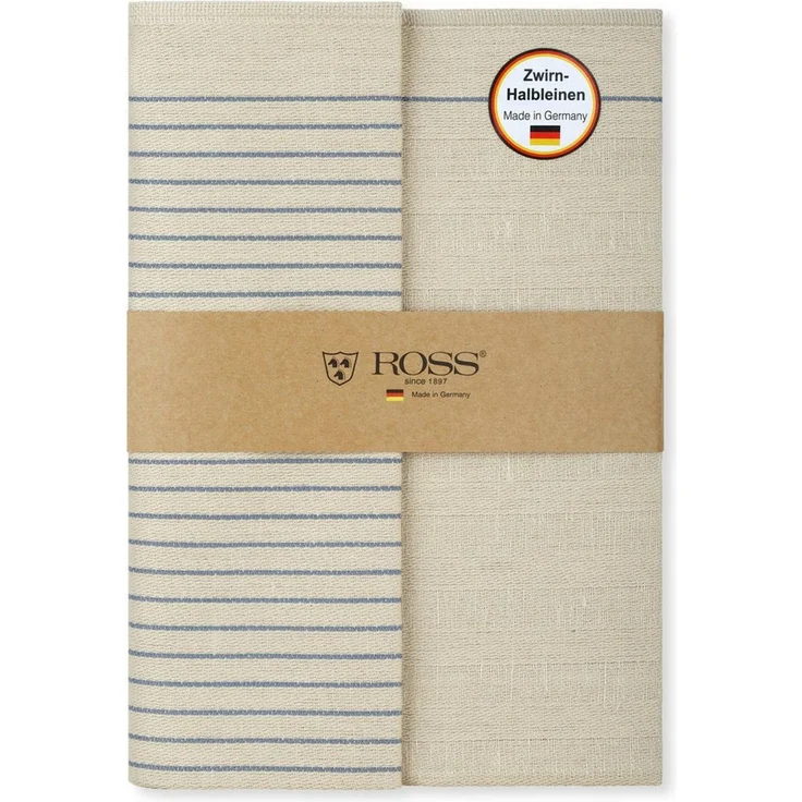 ROSS Geschirrtuch Geschirrtücher 2er-Set 927 2x HL + Banderole, (Set, 2-tlg, 2er-Set mit Banderole), Zwirn- Halbleinen – Bild 4