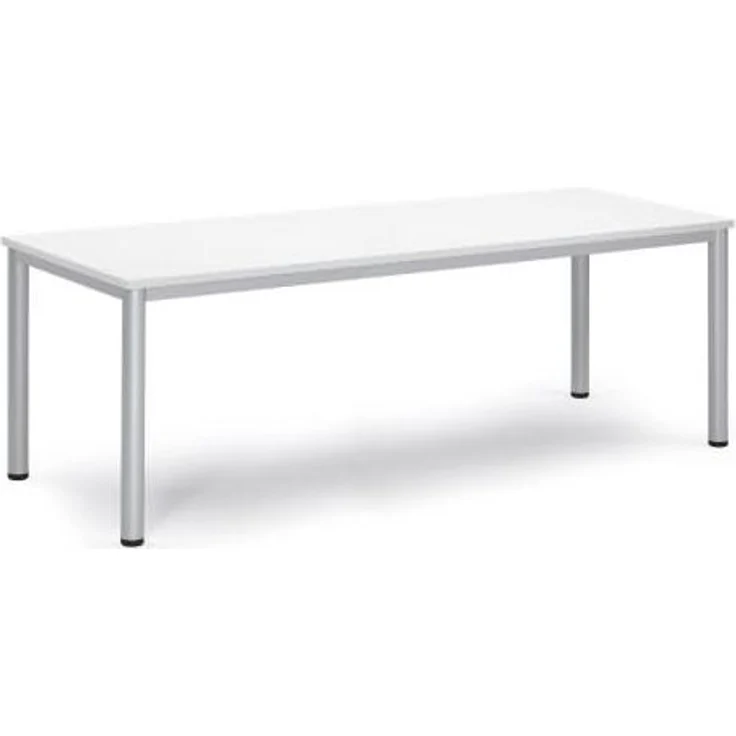 Soennecken Besprechungstisch 200x80x72cm Gestell silber Platte weiß