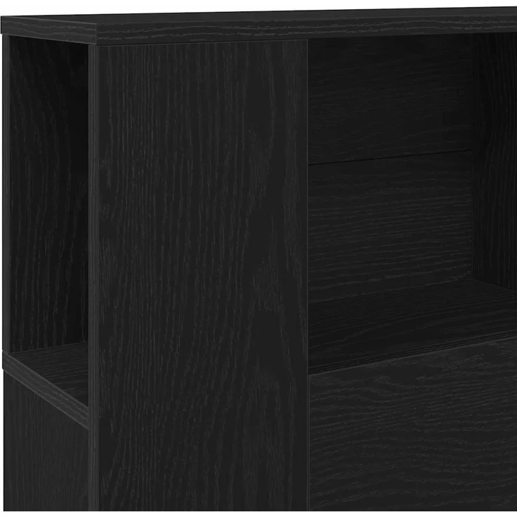 vidaXL Kopfteil Schrank Schwarz Eichen-Optik Holzwerkstoff 102,5 x 120 x 18,5 cm – Bild 8