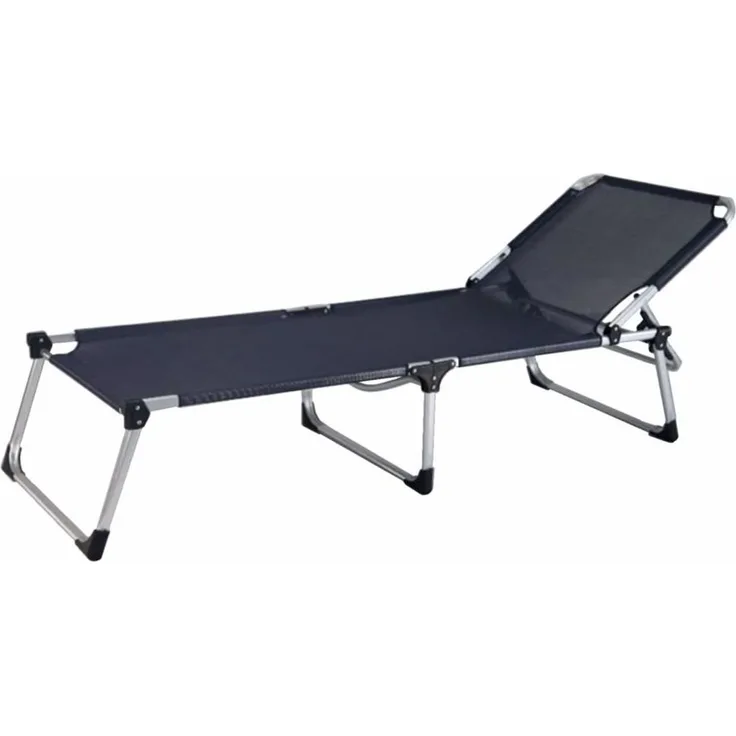 Alu XXL Sonnenliege ABACO grau Aluminium Metall Gartenliege Liege Liegestuhl