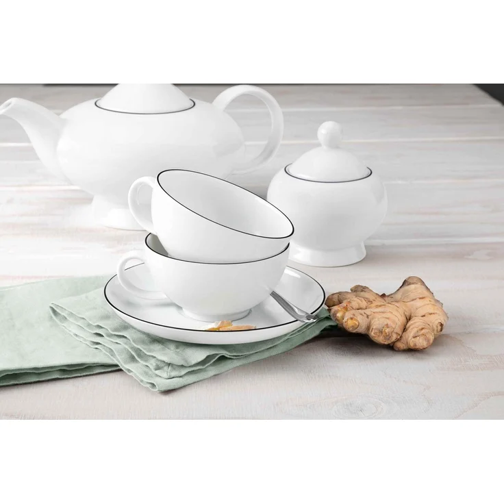 Seltmann Weiden Lido Black Line Teetasse mit Untertasse 140 ml – Bild 4