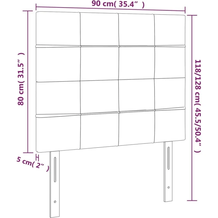 vidaXL Kopfteile 2 Stk. Dunkelgrau 90x5x78/88 cm Stoff 3116315 – Bild 4