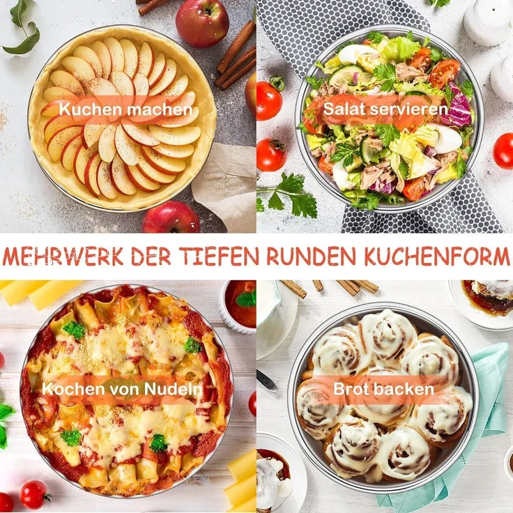 Homikit Runde Backform Edelstahl 16cm Tortenform 2er Set hochwertig rostfrei – Bild 7