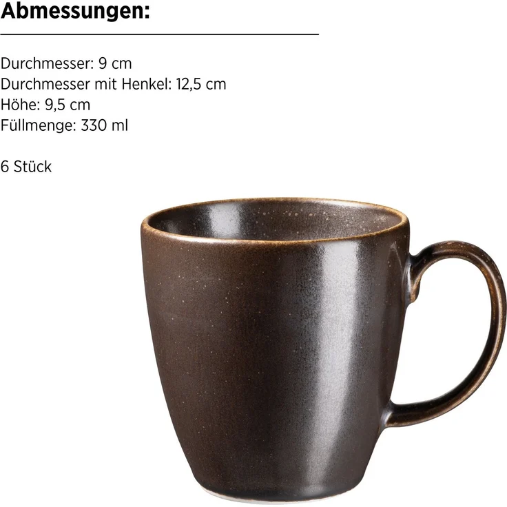 MÄSER Becher POWERFUL, Kaffeebecher Set, Porzellan, 6-tlg, Porzellan – Bild 2