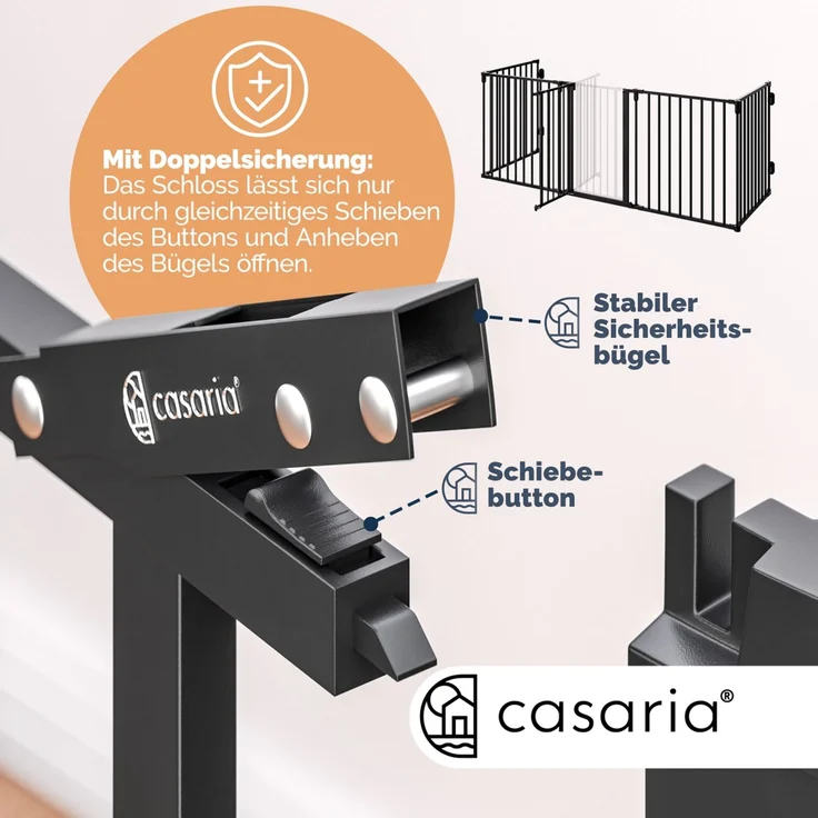 CASARIA® Kaminschutzgitter mit Sicherheitstür Schloss – Bild 5