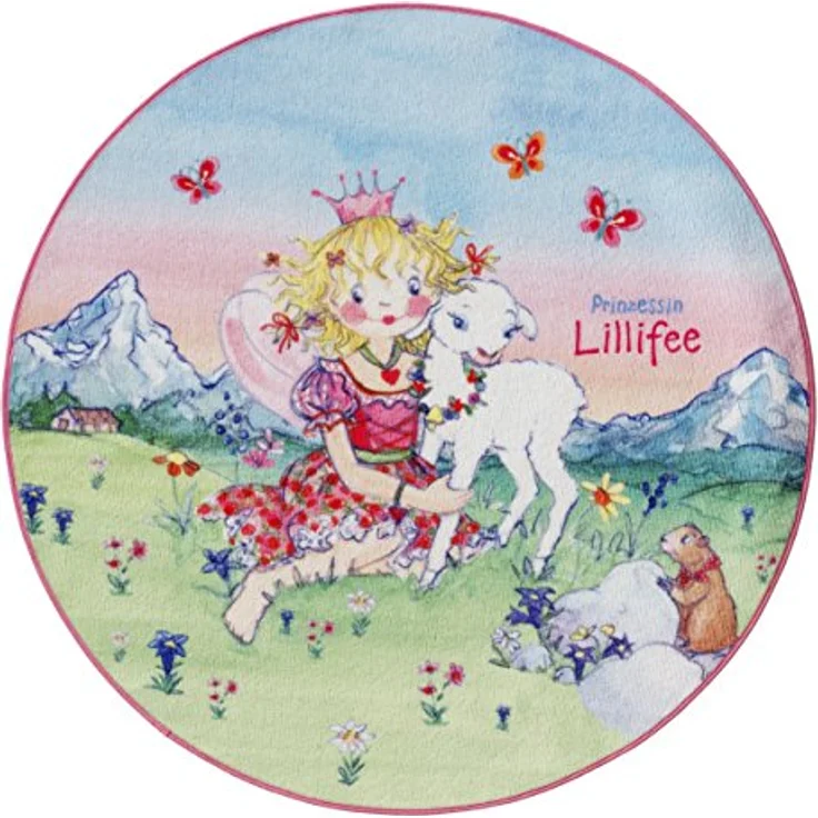 Kinderteppich- Die Prinzessin Lillifee, Für alle Prinzessinen- Zimmer 100 x 100 cm Rund – Bild 2