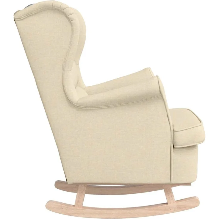 Schaukelsessel, Schaukelstuhl Creme 74x90x102 cm Stoff – Bild 5