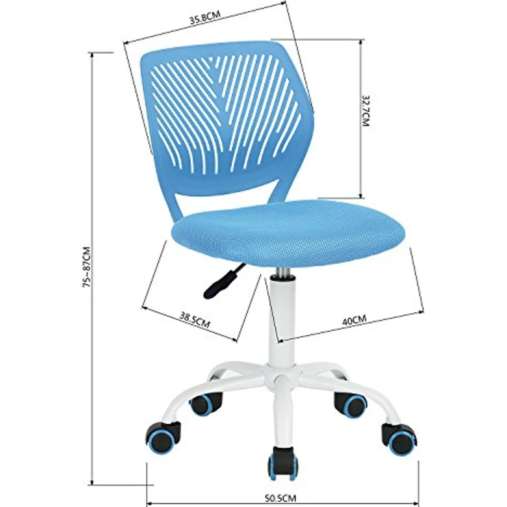 FurnitureR 2X Höhenverstellbarer Drehstuhl - Ergonomischer Schreibtischstuhl für Kinder/Jugendliche, Drehbarer Bürostuhl mit Rollen für Homeoffice & Kinderzimmer – Bild 4