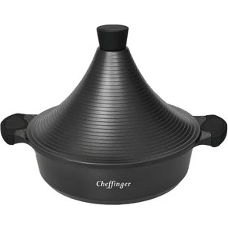 Tajines Tagine Topf Schmortopf Dampfgarer Ø 32 cm Cheffinger CF-TAJ32 Schwarz – Bild 6