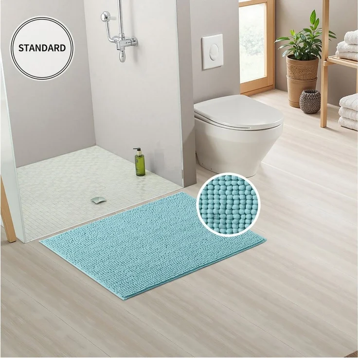 OTTO home Badematte Vanessa Chenille, Standard & Premium, 15mm oder 20mm, auch als 2er Set, rutschhemmend beschichtet, schnell trocknend, strapazierfähig, fußbodenheizungsgeeignet, Polyester, rechteckig, Uni Farben, besonders weich, flauschig, Badvorleger – Bild 3