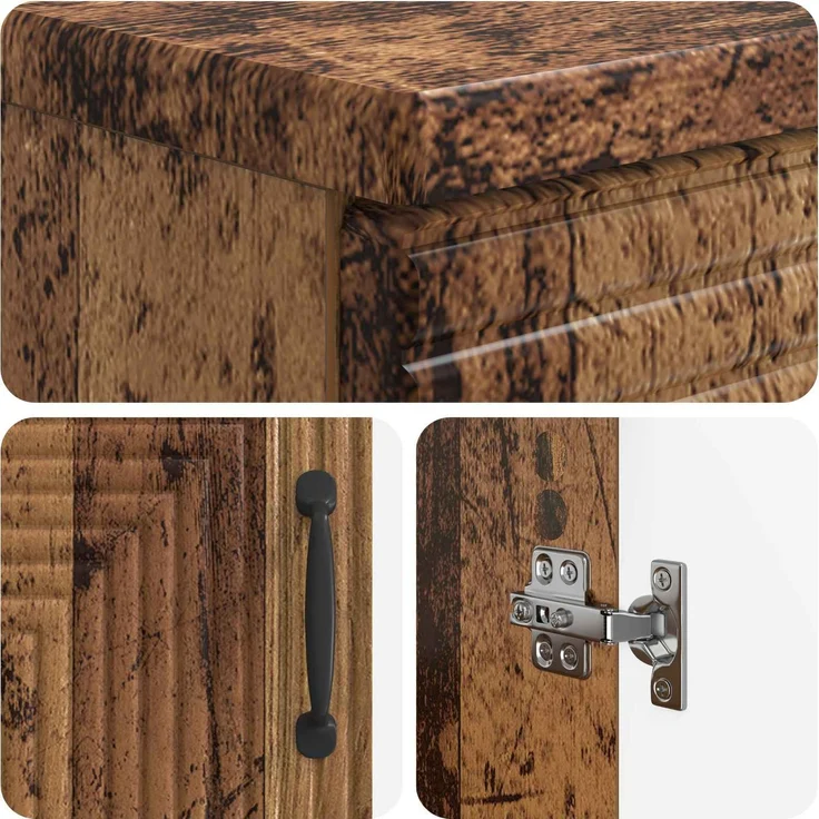 vidaXL 2-teiliges Badezimmer Schrank Set HAARLEM Altholz Holzwerkstoff 3417619 – Bild 5