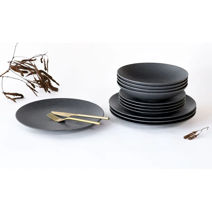 Schiefer Black, Tellerset 12-tlg (mo) – Bild 2
