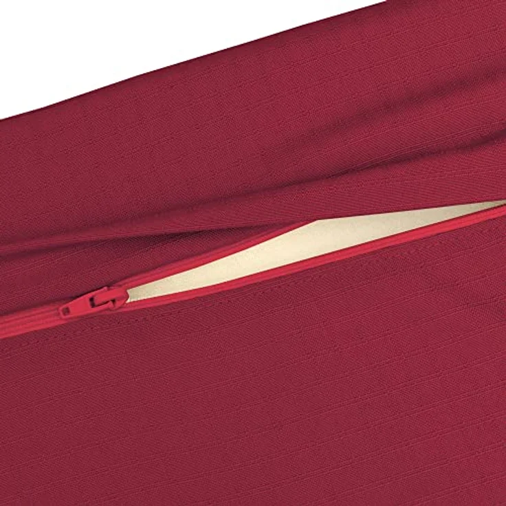 Beautissu Palettenkissen Elements, Rot, Textil, 80x15x120 cm, bequeme Flockenfüllung mit Karo-Struktur und Zierknöpfen – Bild 4