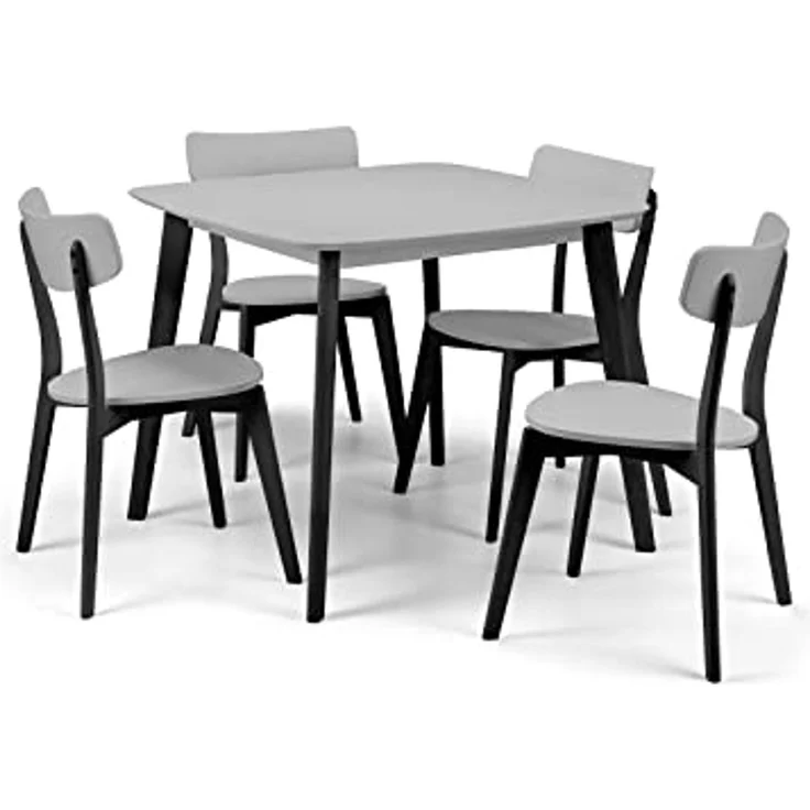 Julian Bowen Esstisch Casa quadratisch grau/schwarz, Rahmen aus lackiertem MDF und Gummiholz, Einheitsgröße – Bild 4