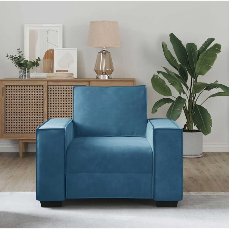 vidaXL Sessel Blau 100x78x84 cm Samt 4105009 – Bild 2