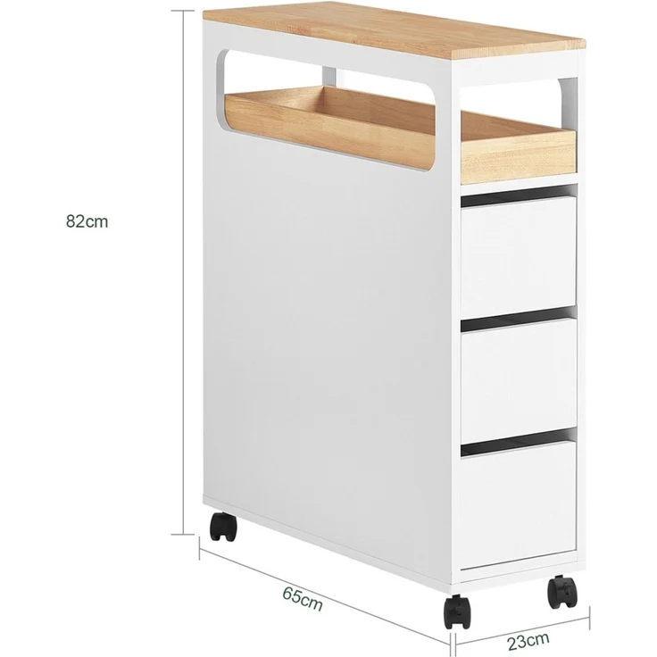 SoBuy BZR54-W Toilettenschrank mit Toilettenpapierhalter, MDF, Lackiert, Weiß, 65 x 82 x 23 cm – Bild 3