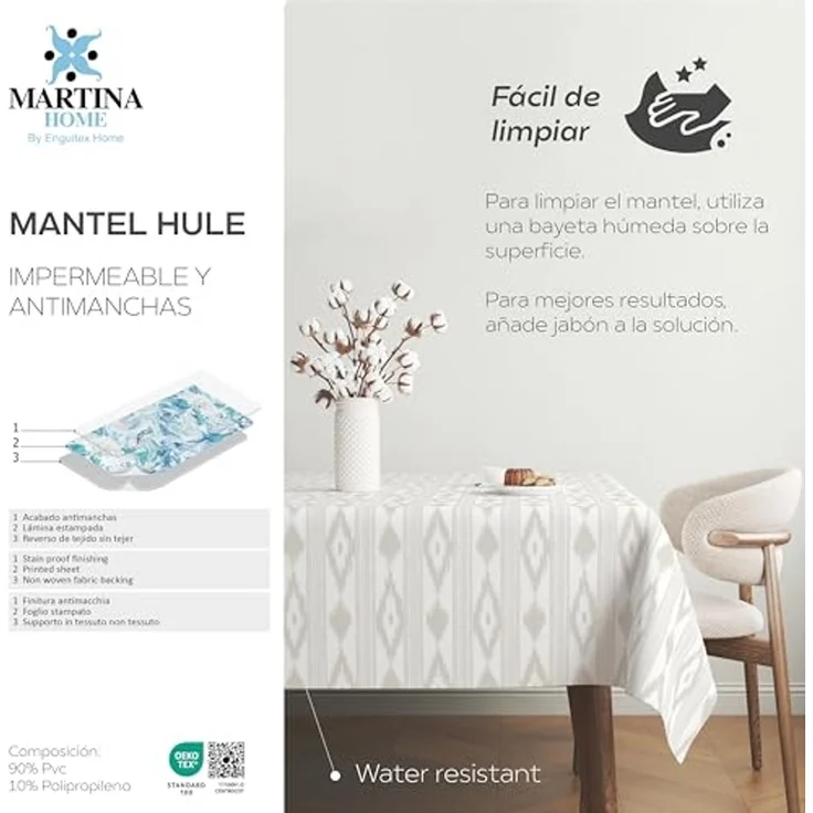Martina Home Tischdecke, Wachstuch, Malorqui, Beige, 140 x 140 cm – Bild 5