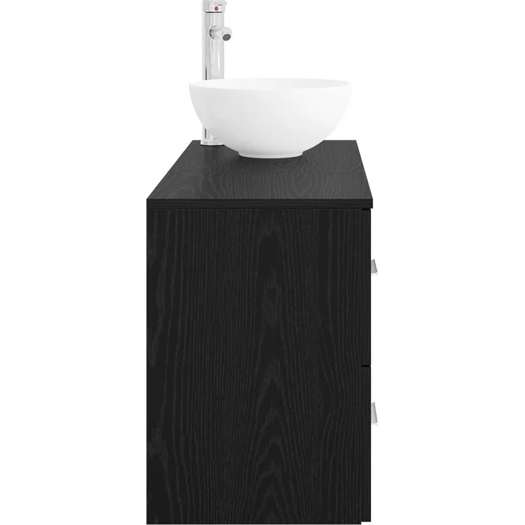 vidaXL Badezimmerschrank-Set 2 stk. Schwarz Eichen-Optik 3403945 – Bild 4