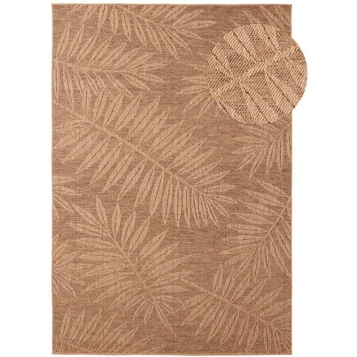 TaraCarpet Outdoorteppich TaraCarpet Borneo Palme Outdoor Teppich – Wetterfester Indoor & Outdoo, rechteckig, Höhe: 6 mm, Küche Wohnzimmer Terrasse Garten Balkon beige 80x150 – Bild 2