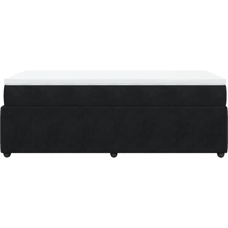vidaXL Boxspringbett mit Matratze Schwarz 80x200 cm Samt 3285604 – Bild 8