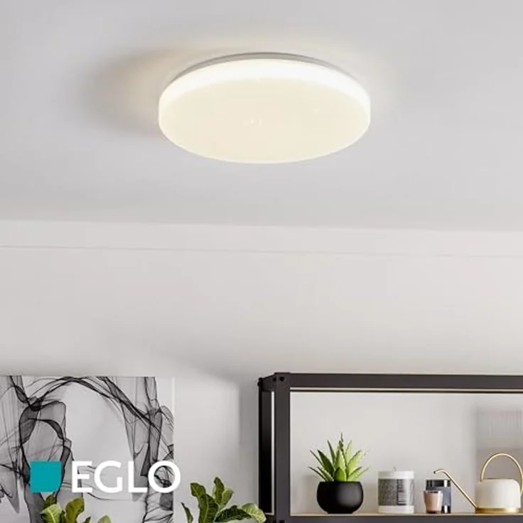 Eglo LED Deckenleuchte Pogliola-E weiß Ø 26 cm mit Kristalleffekt – Bild 3