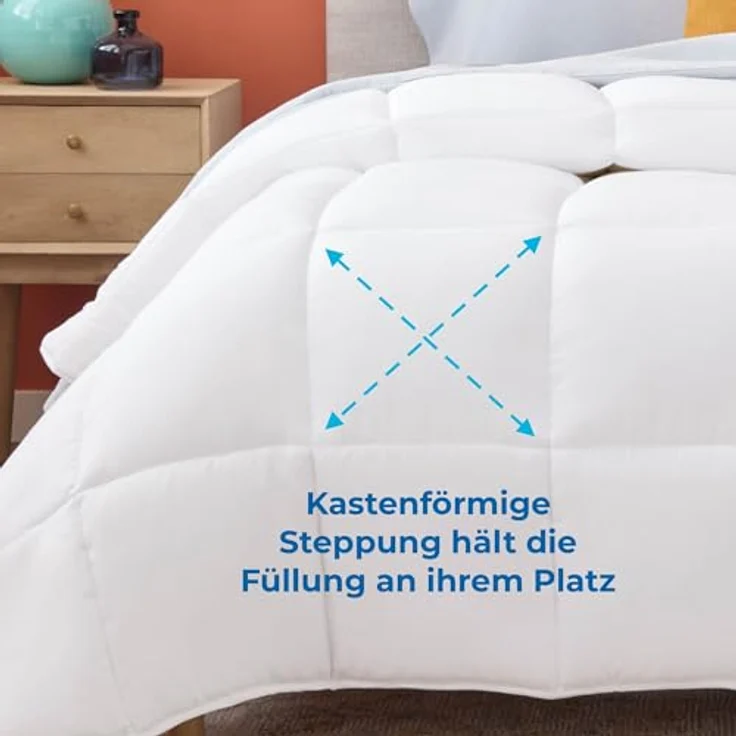 Linenspa 4 Jahreszeiten Bettdecke aus Microfaser – Ganzjahresdecke – Ultraweich – Steppdecke 200x200 cm, Weiß – Bild 4